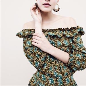Off the shoulder elephant print top by J. Crew